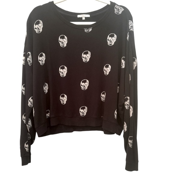 Z Supply Skeleton Print Sweater Soft Oversized Stretchy Grunge Punk Goth Sz Med - Picture 1 of 8